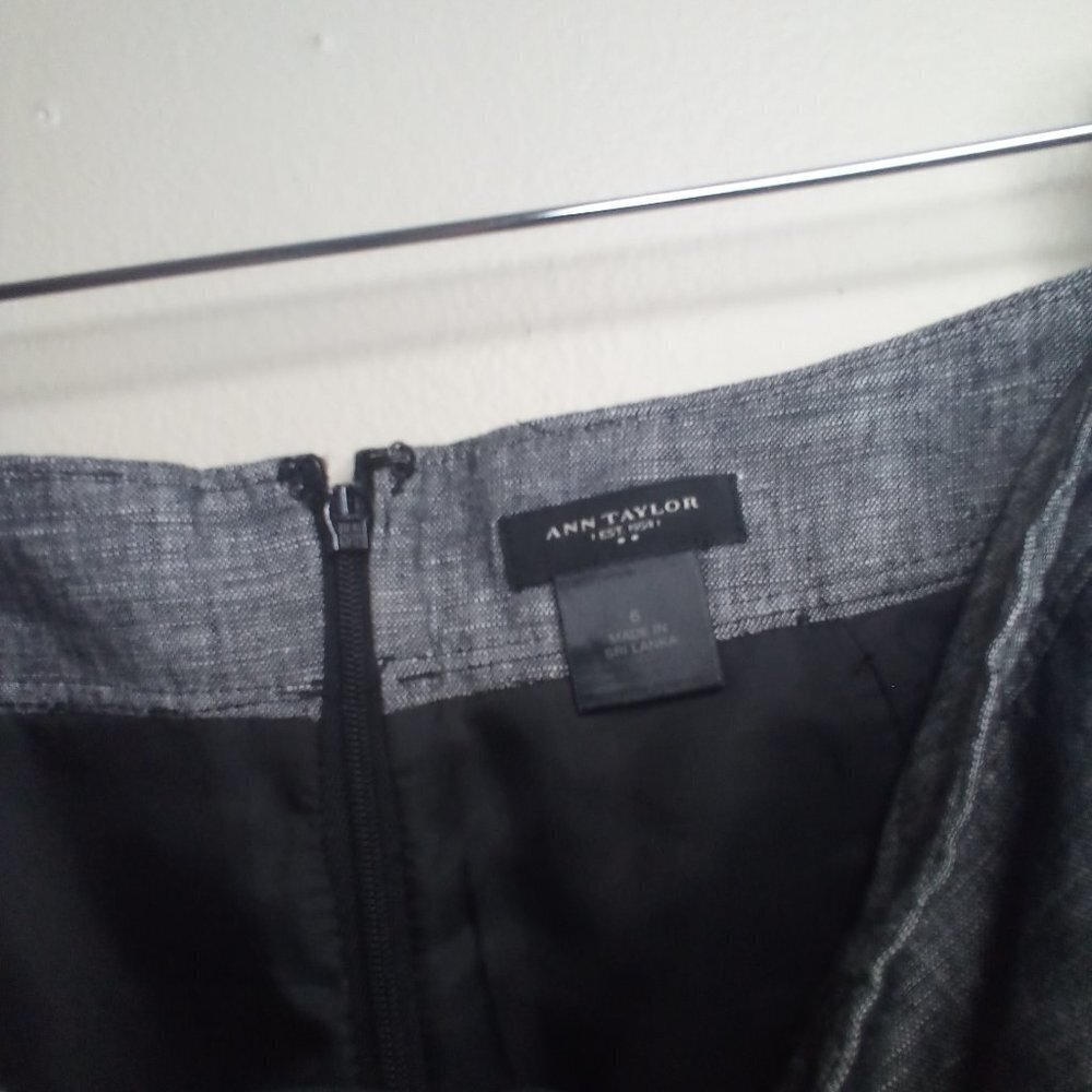 Ann Taylor Skirt 6 Linen Blend Fully Lined Gray - Picture 6 of 13